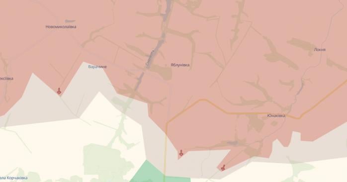 Российская армия продвинулась к югу от Яблоновки в Сумской области. Карта: DeepState