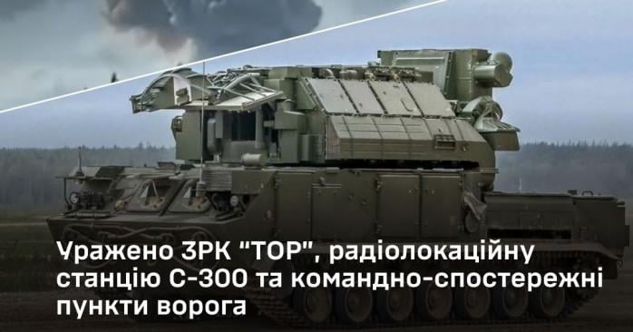 Силы обороны поразили российские ЗРК ТОР и станцию С-300. Фото: 
