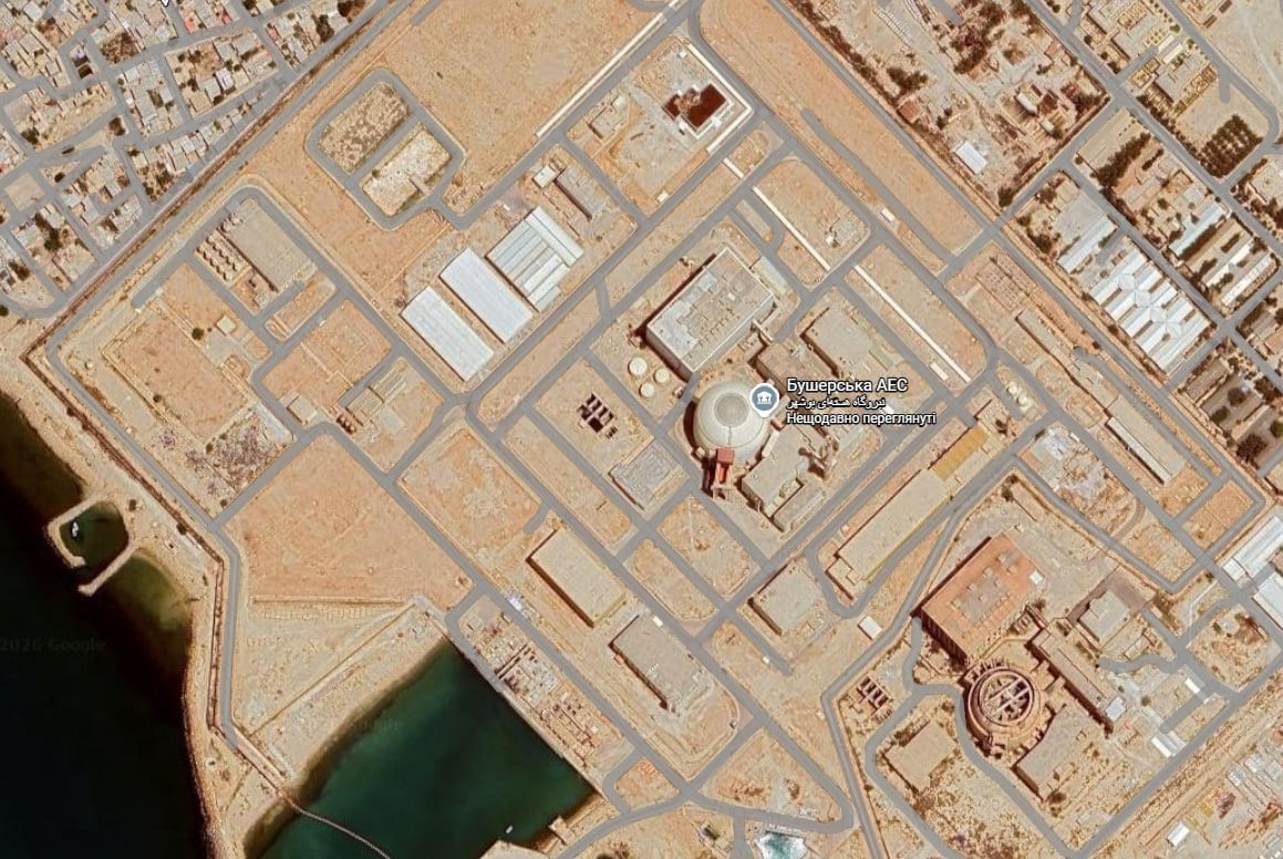 АЕС у Бушері. Скріншот: Google Maps