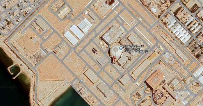 АЭС в Бушере. Скриншот: Google Maps