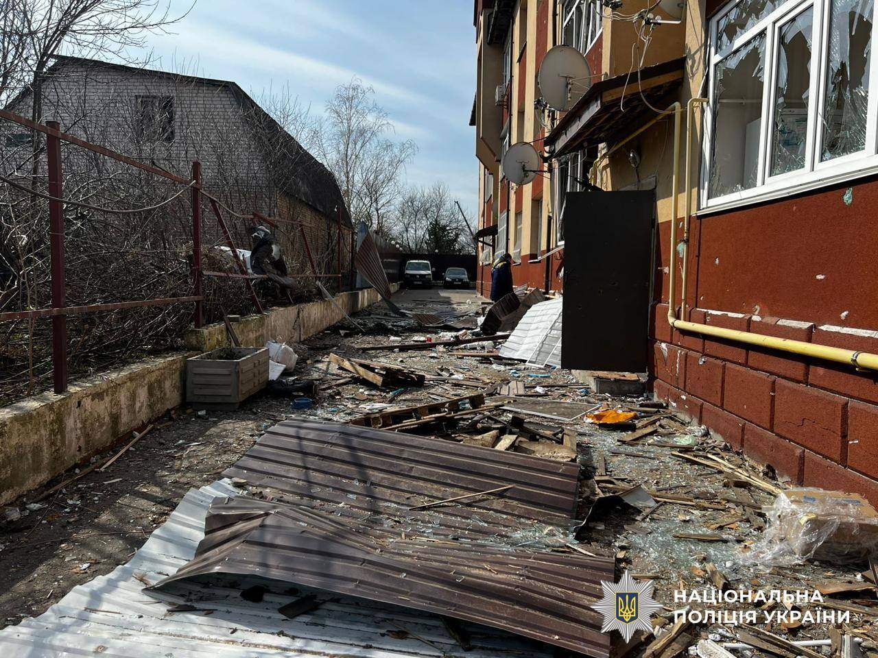 Наслідки вибуху в Бучі. Фото: МВС