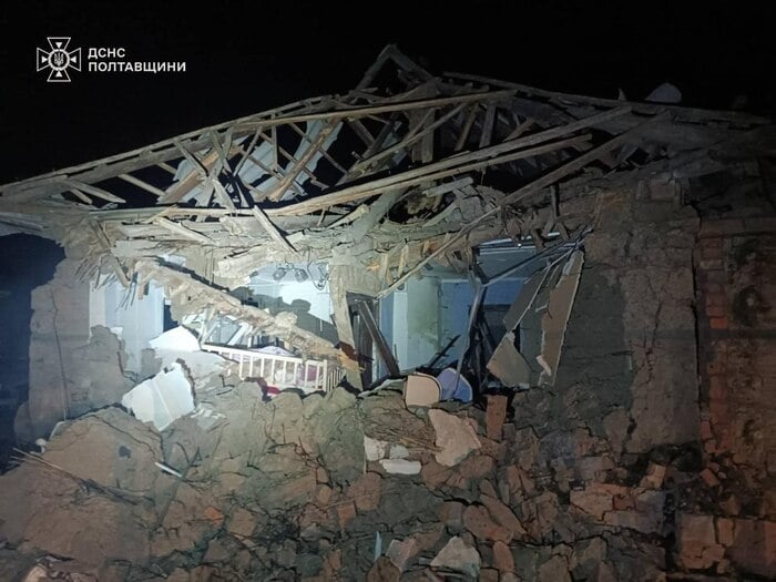 Наслідки російських ударів по Полтавщині, фото: ДСНС