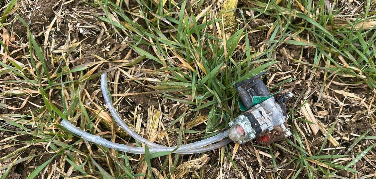 Уламки БпЛА. Фото: Lauraliis Jurkov/ERR