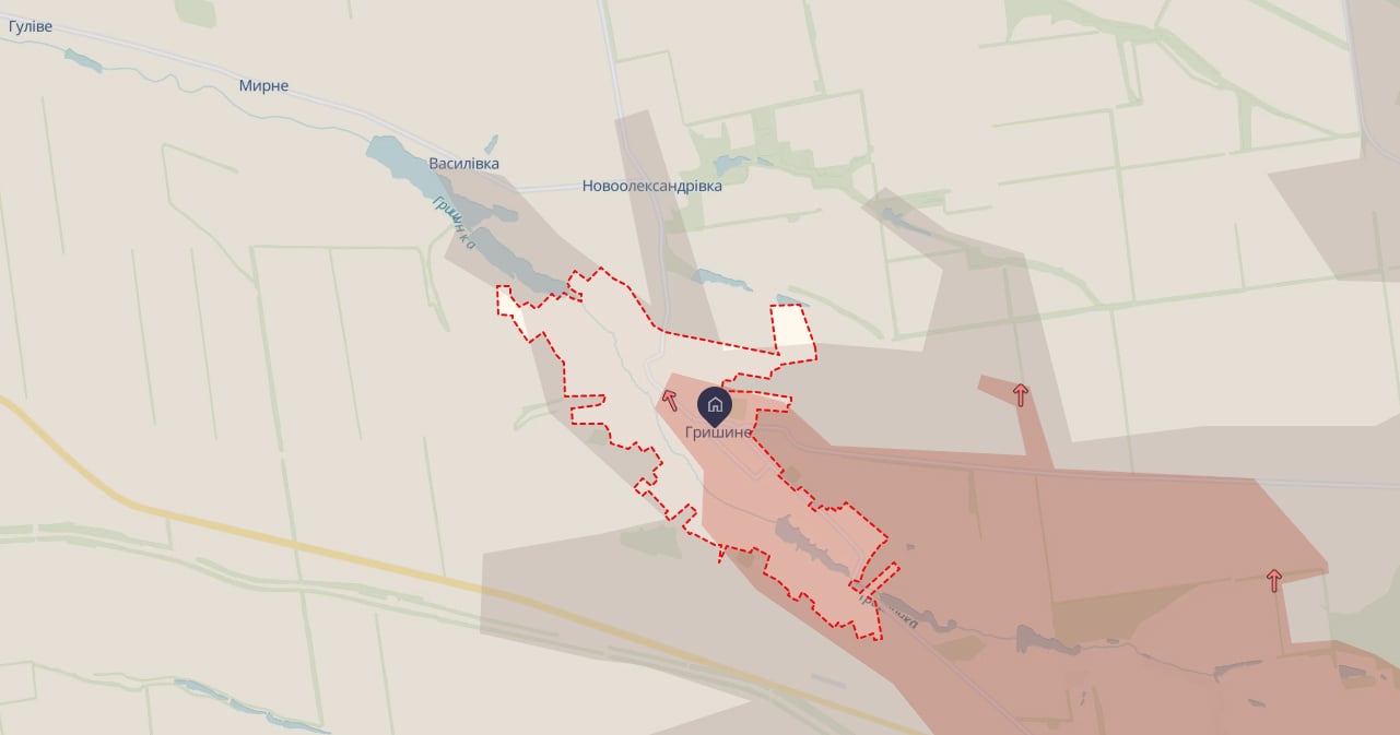 Армія РФ намагалися просунутися у Гришине. Карта: DeepState