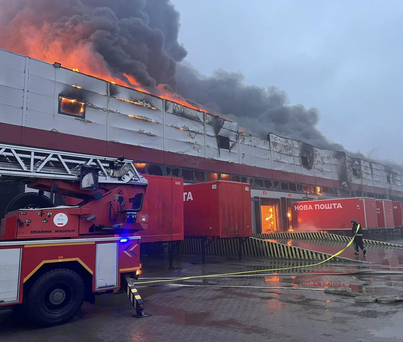 «Шахеди» знищили термінал «Нової пошти». Фото: ОВА, «Нова пошта»