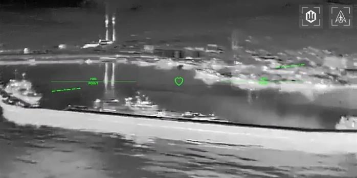 Завдання удару по &laquo;Адміралу Григоровичу&raquo;, скріншот відео