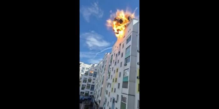 Удар російського &laquo;шахеда&raquo;, скріншот відео