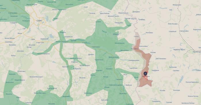 Россияне усилили давление на Сумском направлении. Карта: DeepState