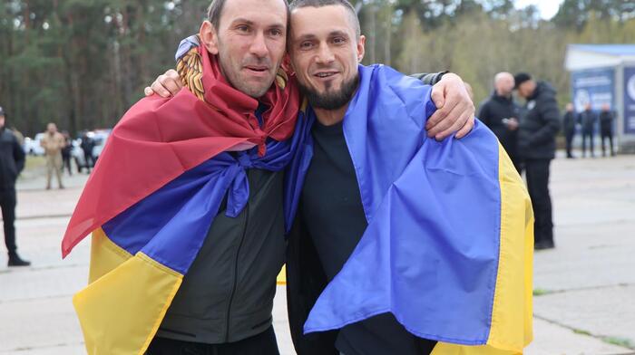 Під час обміну полоненими 24 квітня, фото: КШППВ