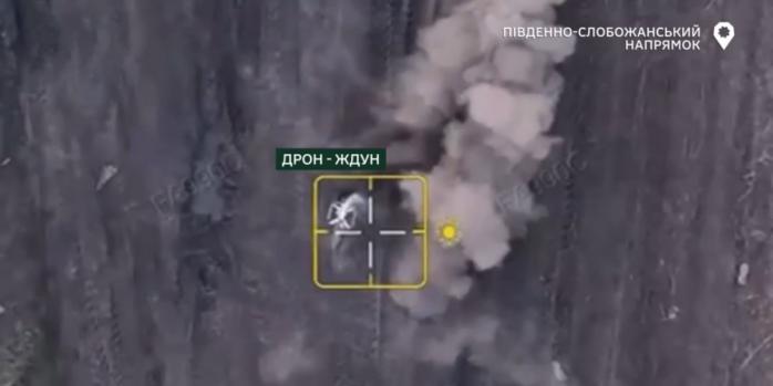 Знищення ворожих дронів, скріншот відео