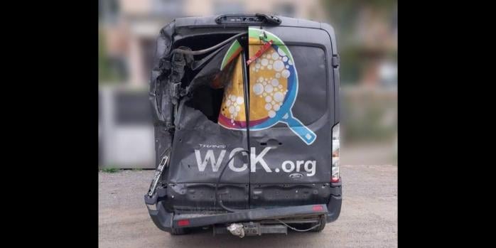 Наслідки російської атаки на волонтерів 15 травня, фото: Ярослав Шанько