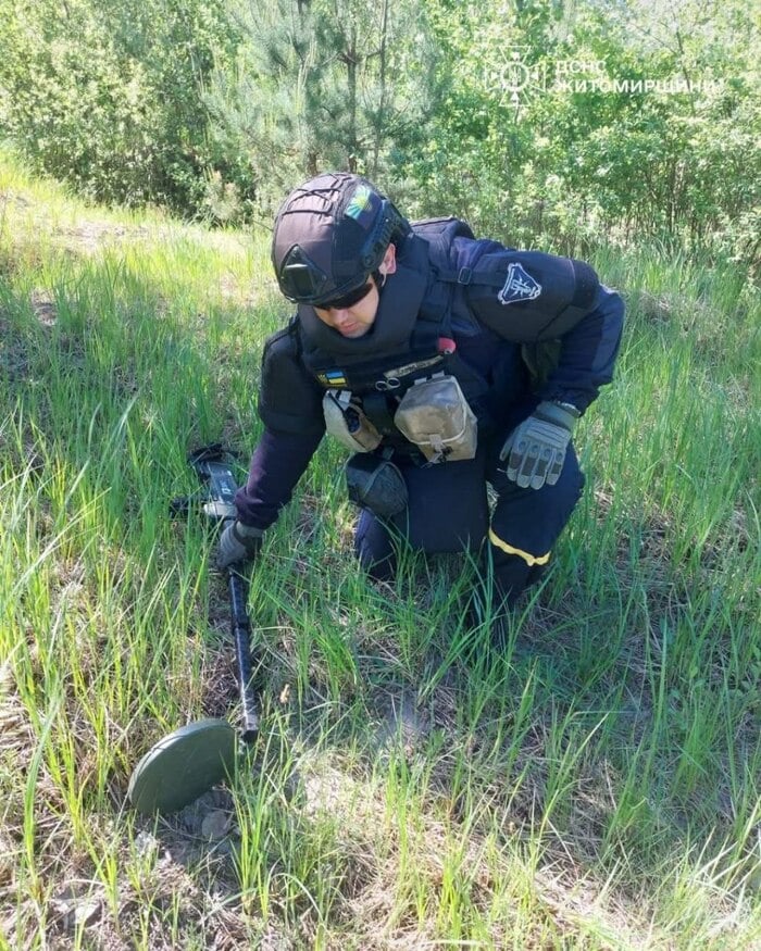 Низку артилерійських снарядів ліквідували на Житомирщині, фото: ДСНС