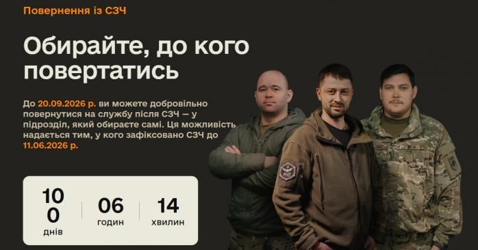 Упрощенный механизм возвращения после СЗЧ запустили в Украине. Фото: