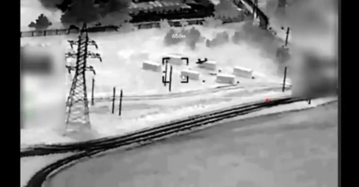 Уничтожение российской военной техники, скриншот видео
