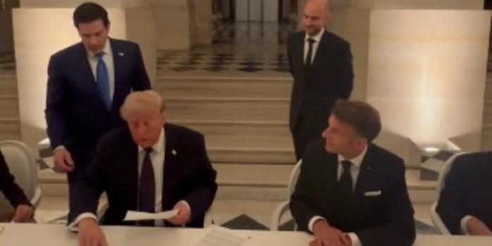 Під час підписання меморандуму Трампом, скріншот відео