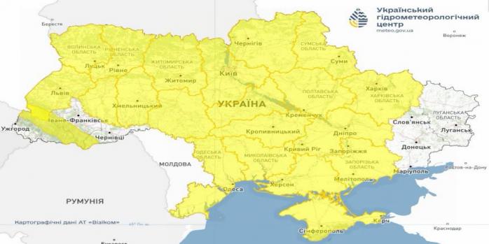 В Украине ожидается ухудшение погодных условий, карта: Укргидрометцентр