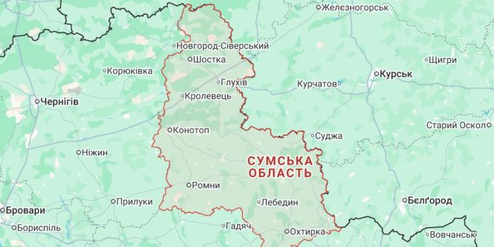 Рашисти знизили активність на Сумщині, карта: Google Maps