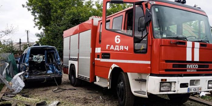 Последствия российского удара по Полтавщине, фото: ГСЧС