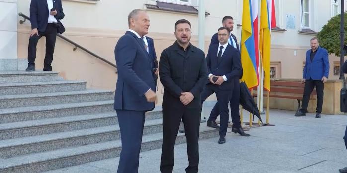 Дональд Туск та Володимир Зеленський, скріншот відео