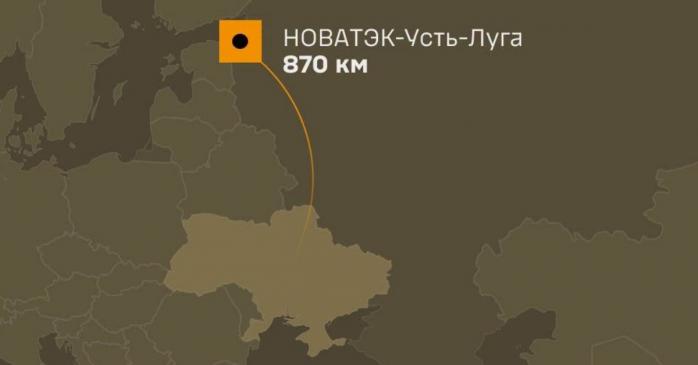 Сили оборони уразили комплекс «НОВАТЭК-Усть-Луга», інфографіка: Генштаб ЗСУ