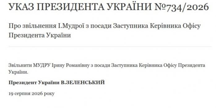 Зеленский уволил Ирину Мудрую, фото: Офис президента
