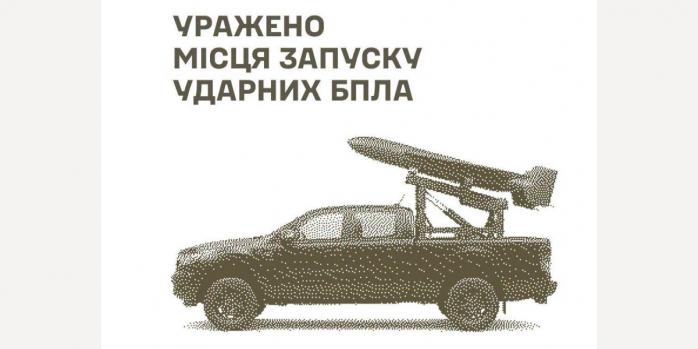 Сили оборони уразили місця запуску безпілотників рашистів, інфографіка: Генштаб ЗСУ