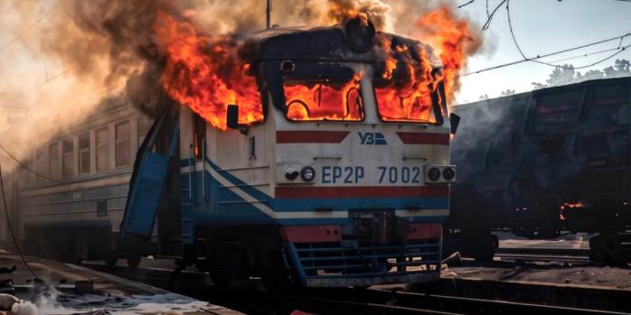 Наслідки російського удару по поїзду, фото: &laquo;Укрзалізниця&raquo;