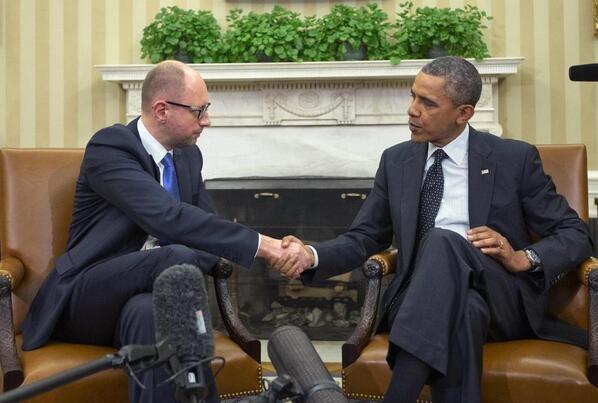 Обама запевнив Яценюка, що США стоятимуть на боці України в конфлікті з Росією