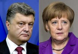 Порошенко обсудил с Меркель освобождение заложников, гумпомощь и кредиты МВФ