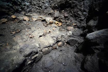 Мексиканские археологи откопали стену из человеческих черепов