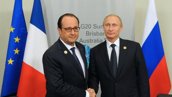 Олланд и Путин договорились о координации бомбардировок по позициям ИГИЛ