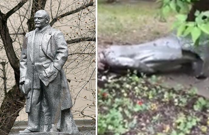 «Ленінопад» в РФ стартував з Москви: повалено перший пам’ятник Леніну