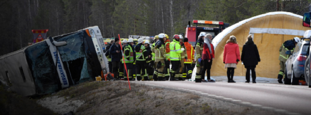 Катастрофа автобуса со школьниками в Швеции: есть погибшие и пострадавшие