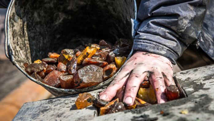 Полиция Ровенской области обнаружила еще один участок нелегальной добычи янтаря