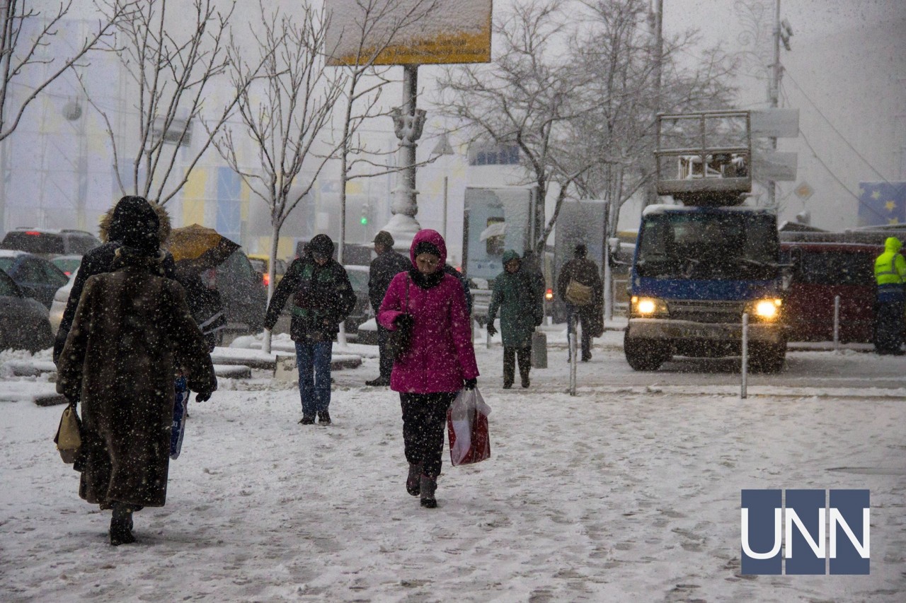 Снег в Киеве. Фото: УНН
